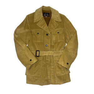 vintage sear's sportswear belted corduroy coat with pile lining 40L